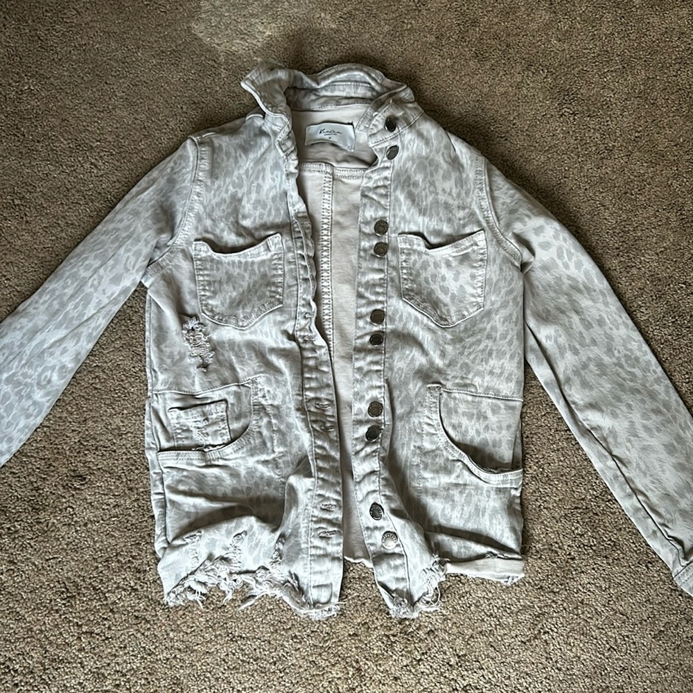 Cheetah print jean jacket
